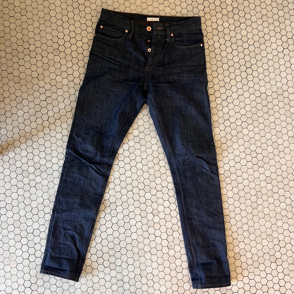 Unbranded brand selvedge denim; size 29, tight